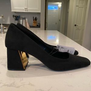 Zara Block High Heels - Black, Size 39 (US 8) NWT
